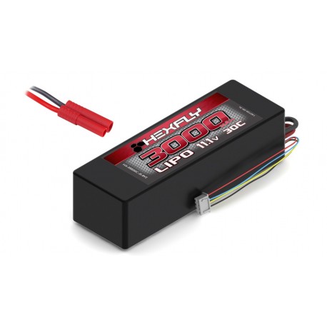 Bateria Lipo Hexfly 3000mAh 11.1V 30C - HX-300030C-3S-BV2