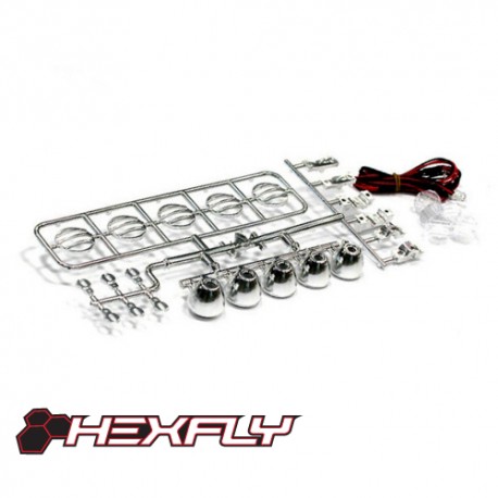 Juego de Luces LED LED Crawler Light Bar Set(5 Spotlight) Chrome - HX-LED-002C